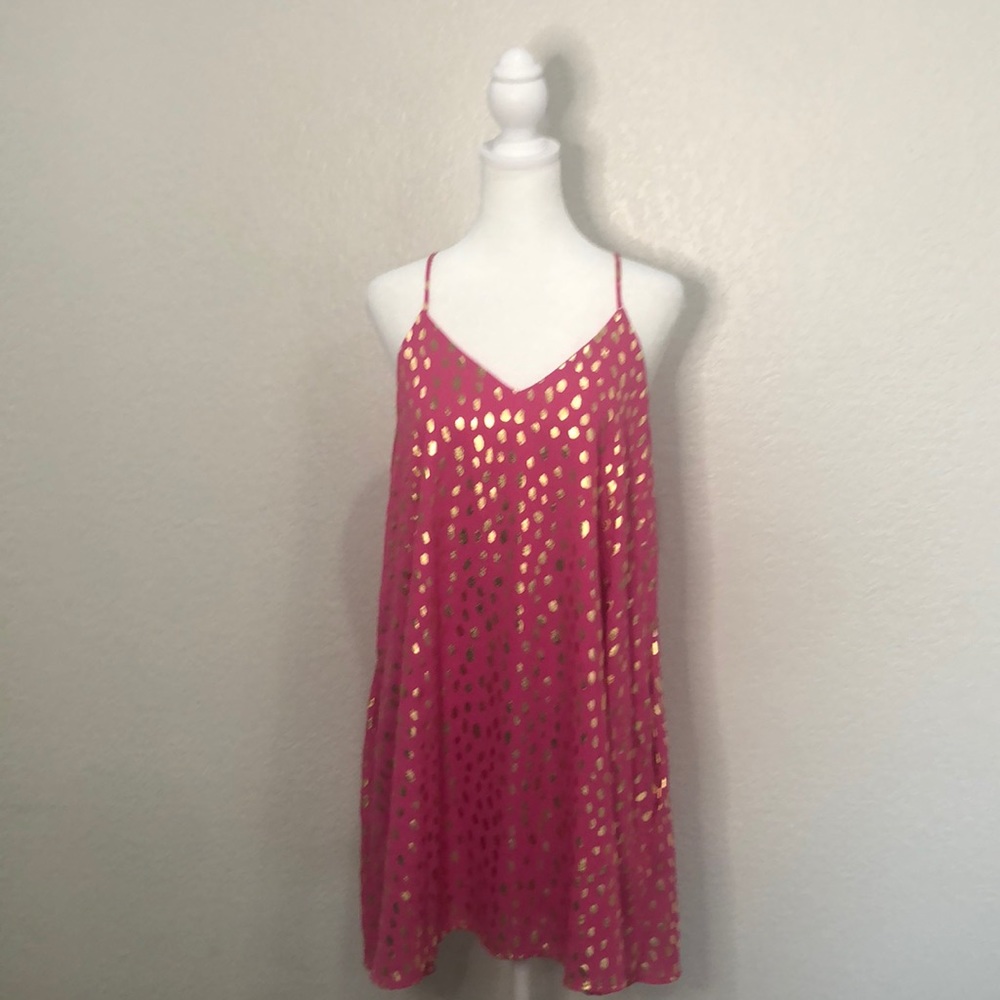 Peach Love  California Size Small Double Lined 100% Polyester Pink Gold